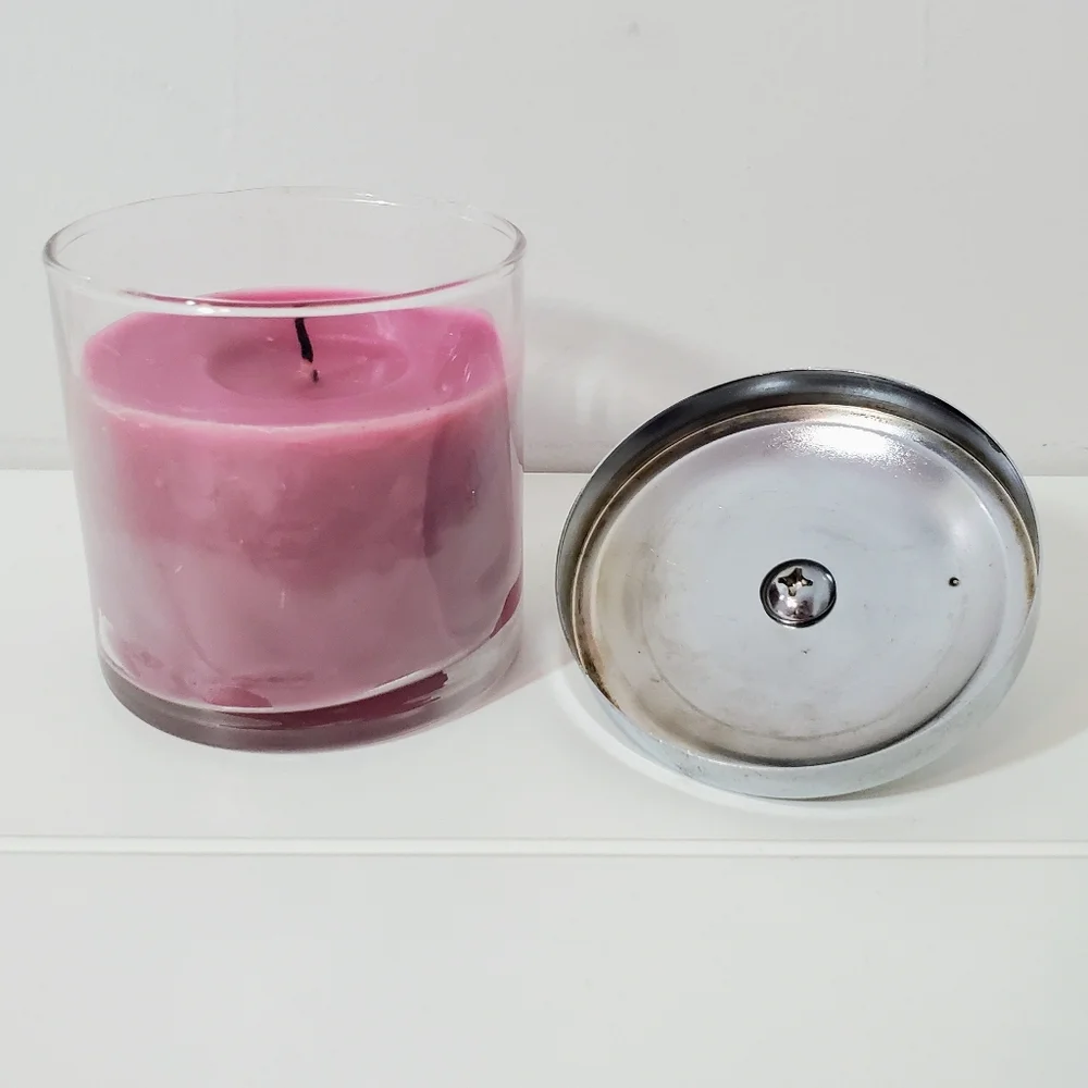 Target 3 X 3 Filled Glass Jar Candle With Silver Lid - 6.5 Oz. Plum